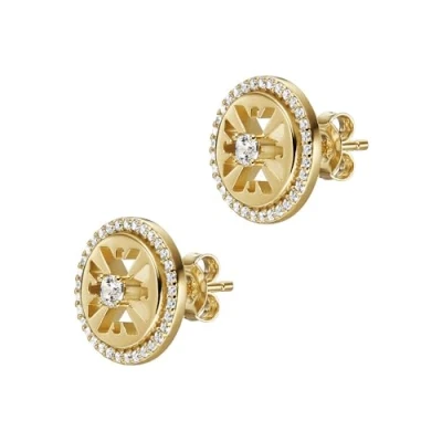 Image of Emporio Armani Women&#039;s Gold Tone Sterling Silver Stud Earrings, EG3596710