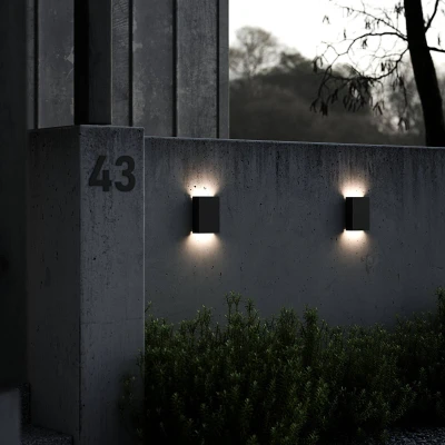 Image of Nordlux Fold LED outdoor wall light, 15 x 21 cm, black