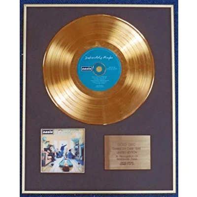 Image of Century Presentations OASIS Limited Edition CD 24 Carat Gold Coated LP Disc DEFINITELY MAYBE