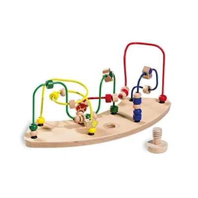 Image of hauck Alpha+ Additional Toy, Moving Set with FSC Sustainable Certified Beechwood Bead Maze, Highchair Toy