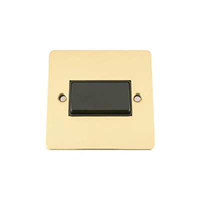 Image of Fan Isolator 3 Pole Switch Polished Brass Flat Black Insert Plastic