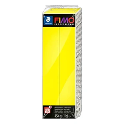Image of STAEDTLER 8041 1 FIMO Professional Oven Hardening Polymer Modelling Clay, 454g Lemon Yellow (Single Block)