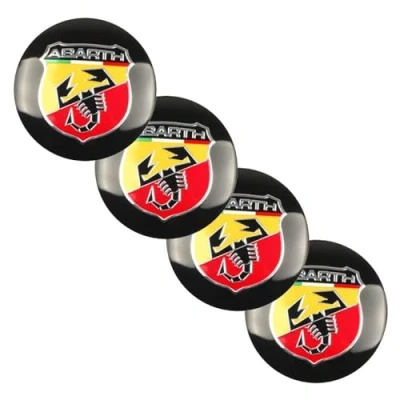 Image of 4 PCS Hub Centre Caps for FIAT 500 595 Punto Bravo Stilo Panda Abarth 56mm, Rim Wheel Covers Tires Rims Retrofit Exterior Trim Accessories Sticker