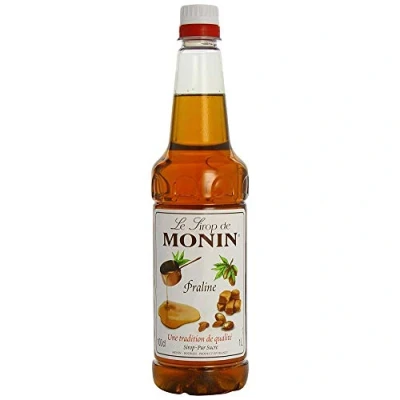 Image of MONIN Premium Praline Syrup 1L for Coffees, Frappes and Cocktails. Vegan Friendly, Allergen Free, 100% Natural Flavours Colourings