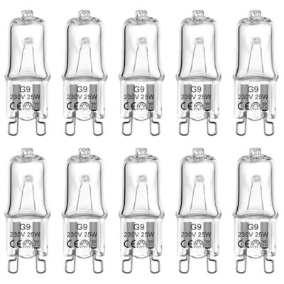 Image of liuchanghe G9 Halogen Light Bulbs 25W, Dimmable Capsule Bulbs, Warm White 2800K, Non Flicker,10 Pack
