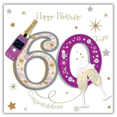 Image of Happy 60th Birthday Greeting Card By Talking Pictures Greetings Cards
