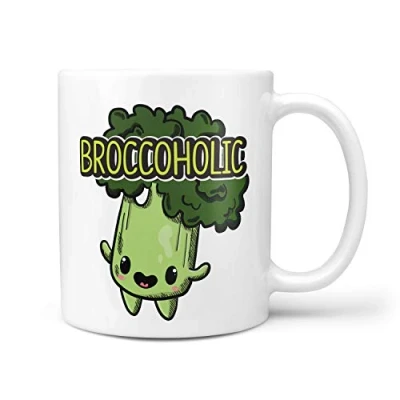 Image of TeHe Gifts Broccoholic Broccoli Lover Vegan Novelty 10oz Ceramic Gift Mug