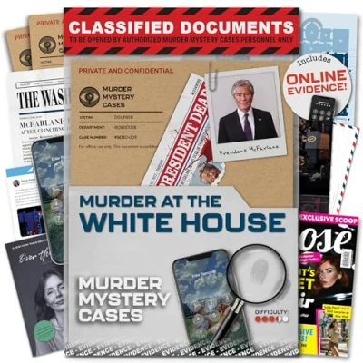 Image of MMC Murder at the White House Engaging Mystery Games for Adults Crime Solving Detective Game with Realistic Evidence and Clues Cold Case Files Interactive Board