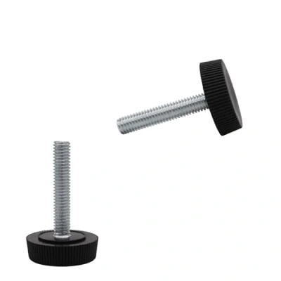 Image of SKIR&#039;CO 2 pcs, Furniture Leveling Feet M6 x 30 mm, Adjustable Round Legs 25 mm Diameter, Thread Leveler Foot