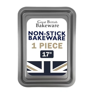 Image of Samuel Groves 43cm Non Stick Oven Baking Tray Roasting Twin Pack Set Made in England