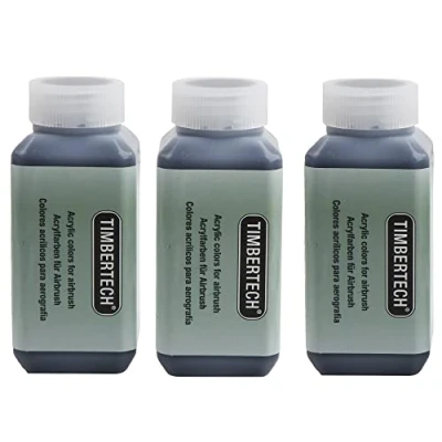 Image of Timbertech Black Acrylic Paint Airbrush Colors 100ml*3 Model Water Based Set