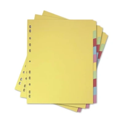Image of Elba 3 Pack of 10 Part Dividers, Recycled Card, A4+