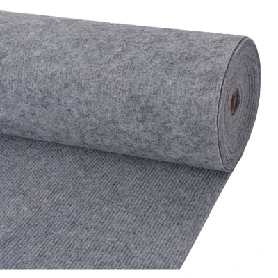 Image of vidaXL Exhibition Carpet Rib Versatile Fabric Floor Covering for Events 1.2x10m Heavyweight, Durable and Reusable Easy to Customise Clean Grey