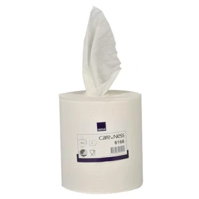 Image of ABENA Hand Towel Roll 1 Layer 320m x 20cm Ø18.5cm White 100% Cellulose Without core Paper Maximum Absorbency Hygienic Disposable Towels