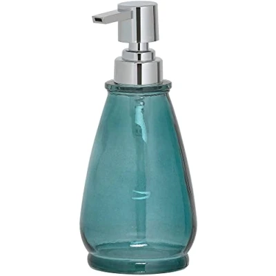 Image of Sealskin Vetro Soap Dispenser, Glass, Aqua, 8 x 18.5 cm