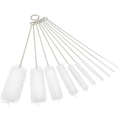 Image of 10 PCS Straw Cleaner Brush, Bottle Cleaning Brushes, Pipe Tube Brush Set, with Hook and Loop, for Sippy, Cup, Straw, Teapot, Nozzle