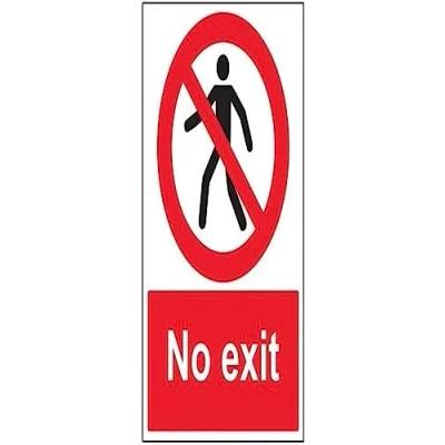 Image of V Safety No Exit Pedestrian Sign 300mm x 400mm 1mm Rigid Plastic