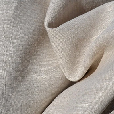 Image of 100% Linen Fabric Beige Natural Superior Quality French Plain 137 cm Wide (54 inches) per metre