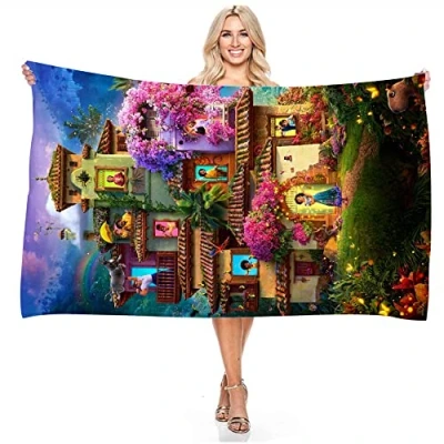 Image of JXSMYT Beach Towels, Bath Towel, 3D Film Encanto Microfibre Hand Towel Set, Large, Gifts for Children (A2, 70 x 140 cm)