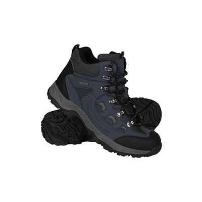 Image of Mountain Warehouse Adventurer Mens Waterproof Boots IsoDry Shoes with Synthetic Upper, Mesh Lining, Deep Lugs &amp; EVA Cushioning Spring Summer, Hiking Outdoors Navy Adult Shoe Size 11