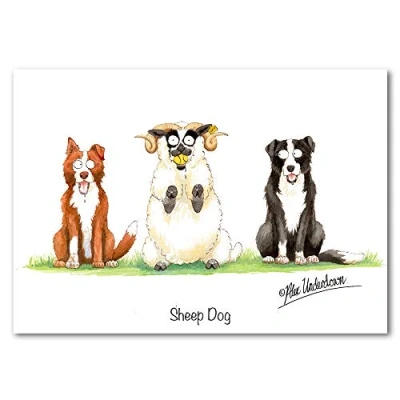 Image of Dog Greeting Card &quot;Sheep Dog&quot; by Alex Underdown