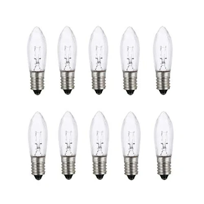 Image of ShuoHui E10 23 V 3 W Halogen Replacement Bulbs, top Candle for Fairy Lights, 3000 K, Pack of 10