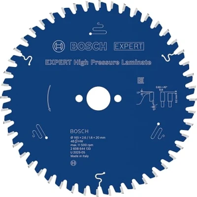 Image of Bosch 2608644133 Circular Saw Blade Expert High Pressure Laminate 165X20X2.6Mm