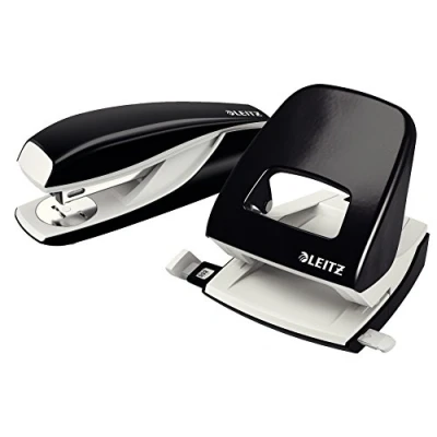 Image of Leitz NeXXt 50950095 Office Set of 5008 Hole Punch and 5502 Stapler Black