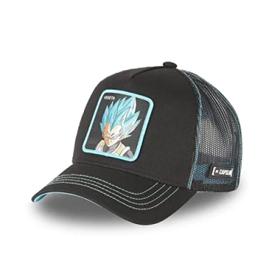Image of Capslab Vegeta Dragon Ball Z Black Turquoise Trucker Cap