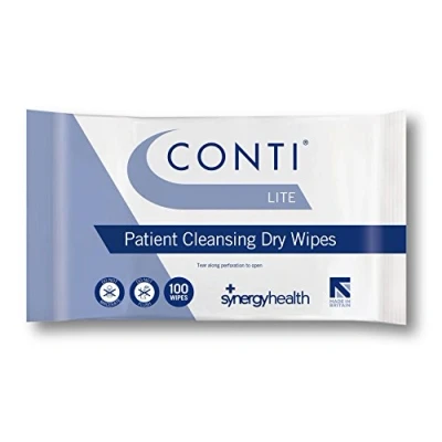 Image of Synergy Health Conti Lite Economy Dry Patient Cleansing Wipes (3 Packs of 100)