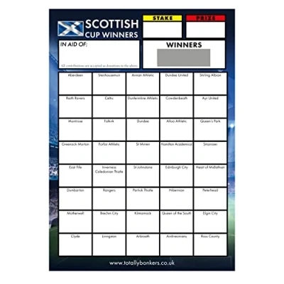 Image of Totally Bonkers Football Scottish Fundraising Scratch Cards 40 SQUARE A6 (148x105mm) 10 Pack TB0003 Blind Card