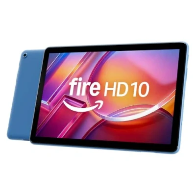 Image of Amazon Fire HD 10 tablet (newest gen), built for relaxation, 10.1&quot; vibrant Full screen, octa core processor, 3 GB RAM, up to 13 h battery life, (2023 release), 32 GB, Ocean, with adverts