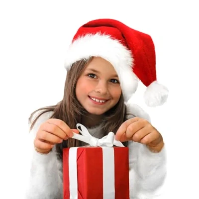 Image of Jonami Santa Hat for Child (5 9 Years), Christmas in Plush, Traditional Red and White Costume Accessory Party Celebration. Xmas Accessories