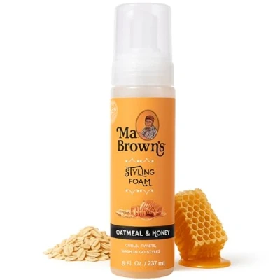 Image of Ma Browns Oatmeal and Honey Curl Styling Foam, Lightweight Formula For Curls 8 Oz