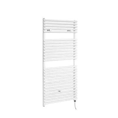 Image of Milano Arno 600W White Bar On Electric Heated Towel Rail 1190mm x 450mm