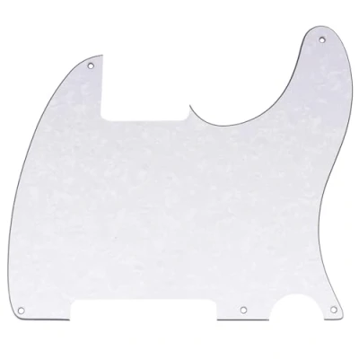 Image of Musiclily 5 Hole Tele Pickguard Blank for Fender USA/Mexican Telecaster Esquire Guitar, 4Ply White Pearl