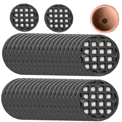 Image of 200pcs Flower Pot Mesh Pad, Garden Bonsai Drainage Hole Screens Bottom Grid Mat Breathable Gasket