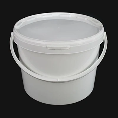 Image of 10 Litre Airtight Food Grade White Catering Mixing Plastic Buckets with Lid Heavy Duty Industrial Kitchen Quality