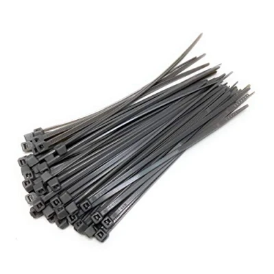 Image of TR TIES Extra Large Cable Ties, 50 pieces, 4.8mm x 200mm, Plastic, Silver, Zip Style
