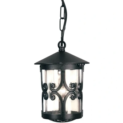Image of Hereford 1 Light Outdoor Ceiling Lantern Black, E27