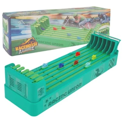 Image of Horse Racing Game Table Football Games Fun Multiplayer Electric with 6 Horses Interactive Board Mini Portable Tabletop for Family Party Entertainment