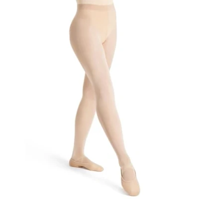 Image of Capezio Ultra Soft Transition Tight,Transition Tights For Women,Footless or Footed Women’s Dance Performance,Versatile &amp; Supportive Self Knit Waistband Porcelain,S M (Small Medium)