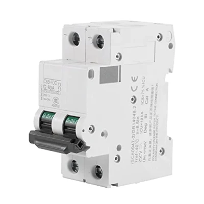 Image of Miniature Circuit Breaker, 1pc 250V DC 2P Low Voltage Air Breaker Solar Energy Switch 16A/32A/63A for Panels Grid System(63A)
