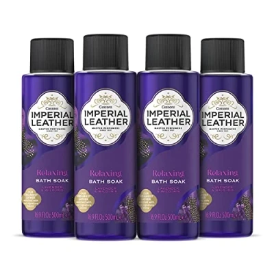 Image of Imperial Leather Relaxing Bath Soak, Lavender &amp; Wild Iris, Rich Creamy Bubble Bath, Gentle Skin Care, Bulk Buy, Pack of 4 x 500ml