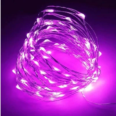Image of Volunx 100 Led String Lights Decorative Fairy Battery Powered 33ft/10m Wedding Christmas (Pink)