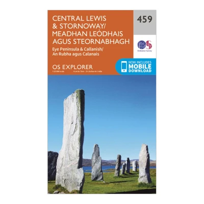 Image of Explorer 459 Central Lewis &amp; Stornoway Map With Digital Version