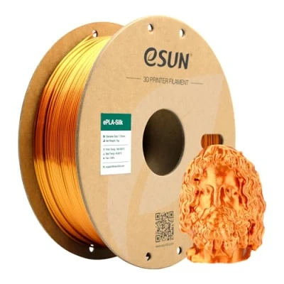 Image of eSUN Silk Metal PLA Filament 1.75mm, Silky Metallic 3D Printer PLA, Dimensional Accuracy +/ 0.05mm, 1KG Spool (2.2 LBS) Printing for Printers, Copper