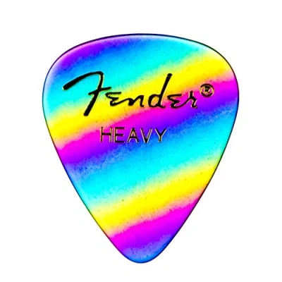 Image of Fender 351 Shape Graphic Picks (12 Pack) for electric guitar, acoustic mandolin, and bass