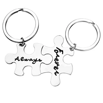 Image of Anniversary Keyring Gifts for Boyfriend Girlfriend Husband Wife Wedding Christmas Birthday Valentines Day Him and Her