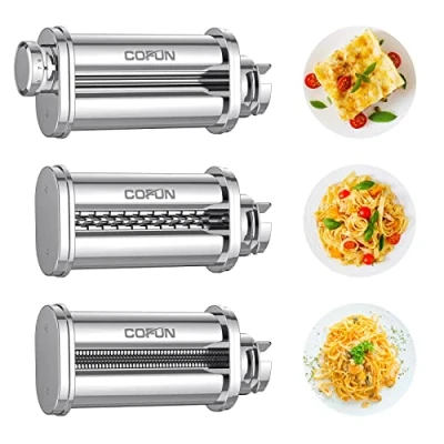 Image of Pasta Roller Attachment for Bosch Kitchen Mixer MUM2&amp;5, Sheet Roller, Spaghetti &amp; Fettuccine Cutter Maker Accessories, COFUN